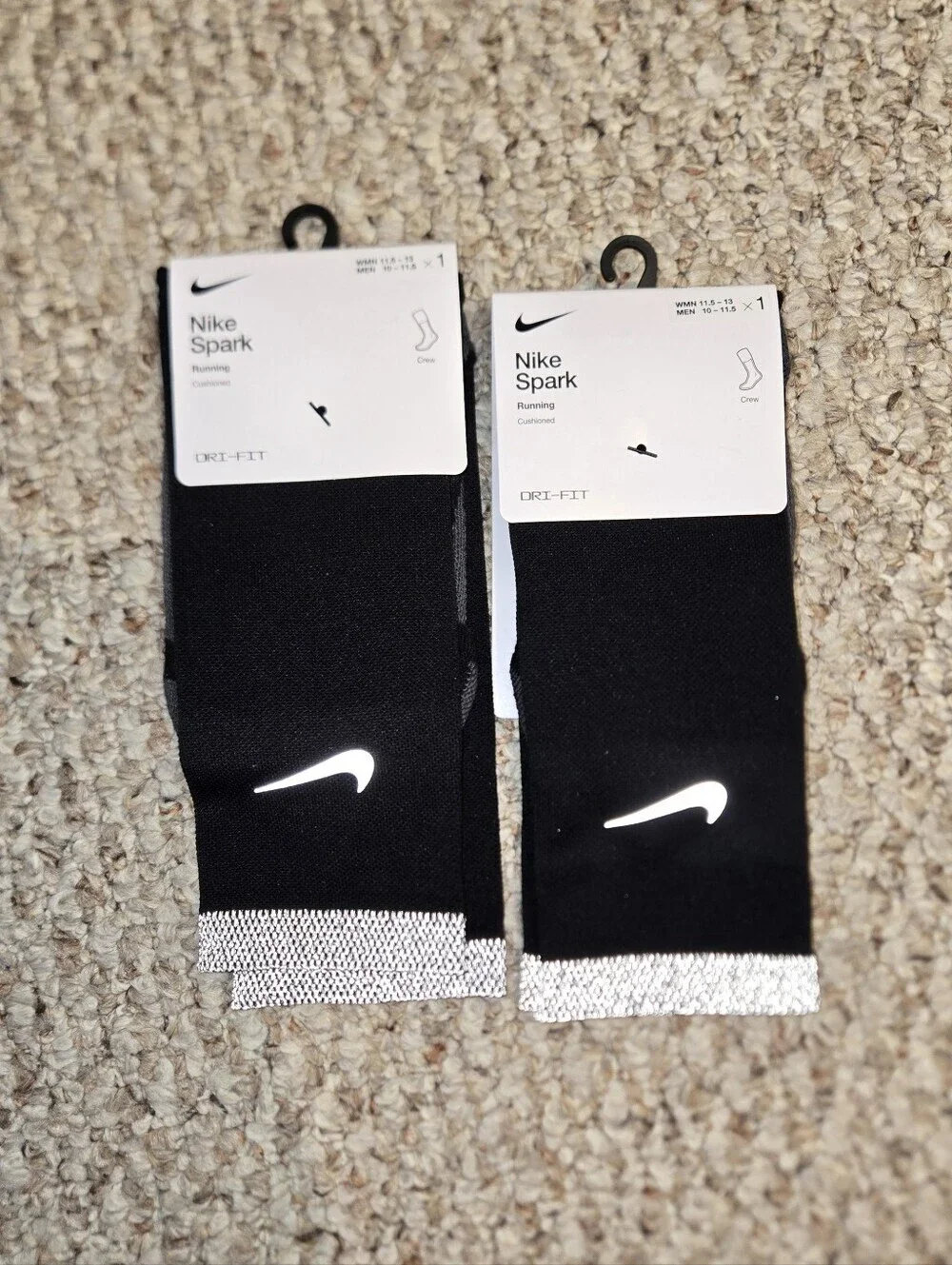 NWT Nike Dri-Fit Spark Sock Bundle Black/White Unisex
